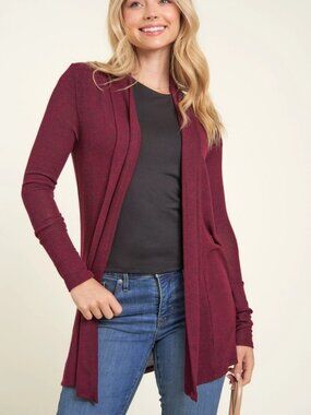 Maroon Long Sleeved Women's Open Cardigan sz Small NWT